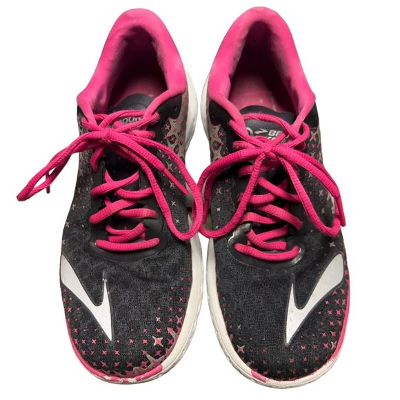 Brooks PureFlow 5 Pink/Black/Gray Running Sneaker Shoes Womens Size 8 Casual - Picture 5 of 16
